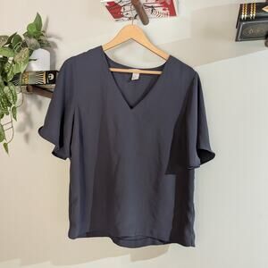 H&M | Flutter Sleeve Chiffon Blouse | 10